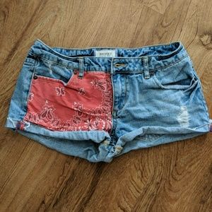 Bandana Print Denim Shorts